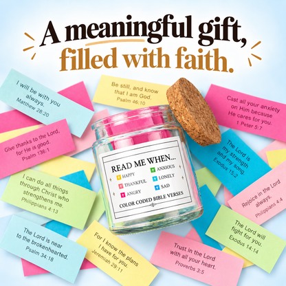 (GIFTING OFFER) Handmade 90 Day Bible Verses Jar (Free Christian Gift Box)